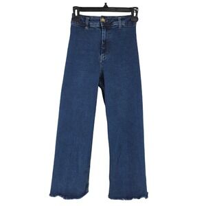 Stradivarius Wide Leg Crop Jeans Womens Size 34 2